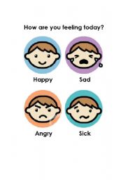 English worksheet: How are you feeling today?