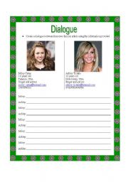 English Worksheet: Dialogue: Meeting people