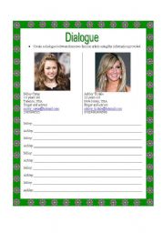 English worksheet: Dialogue: Meeting people