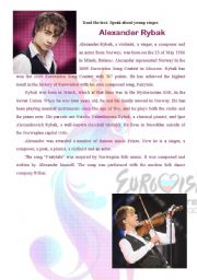 The text for reading and speakig about Alexander Rybak