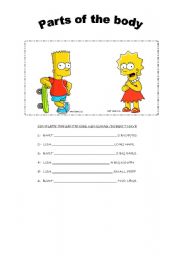 English worksheet: Parts of the body