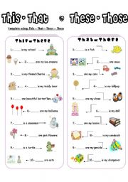 English Worksheet: THIS-THESE  / THAT-THOSE