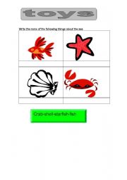 English worksheet: the sea 