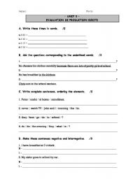 English Worksheet: Test present simple