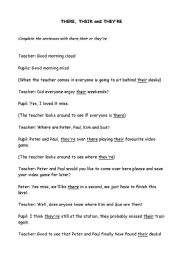 English Worksheet: There Their Theyre