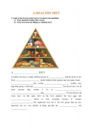 English Worksheet: healthy diet