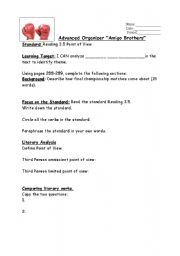 English Worksheet: Amigo Brothers Advanced Organizer