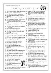 English worksheet: Alistair Cookes America - Making a Revolution
