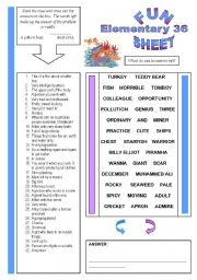 English Worksheet: Fun Sheet Elementary 36
