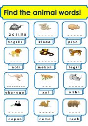 English Worksheet: animals(2/3)