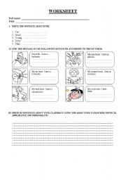 English Worksheet: small aches 2