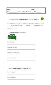 English worksheet: Test 