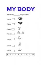English worksheet: MY BODY