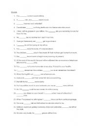 English Worksheet: modals