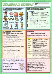 English Worksheet: Grandmas birthday