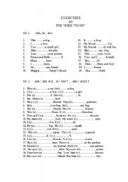 English Worksheet: To BE - Positive and Negative Forms 1 /2