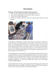 Flea Market Lesson Plan (2 hour class)