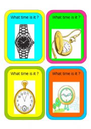 English Worksheet: 20 cards to learn the time
