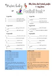 English worksheet: Quiz: Waterbaby or Footballfreak?