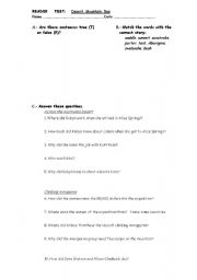 English Worksheet: Reader Desert, Mountain and Sea