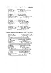 English Worksheet: Comperative & superlative