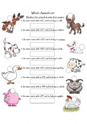 English Worksheet: Which Animal is it?
