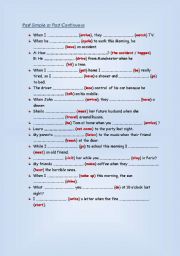 English Worksheet: Past Simple or Past Continuous