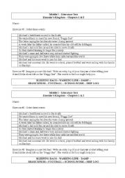 English Worksheet: Kensukes kingdom chapters 1 & 2