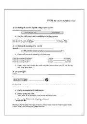 English worksheet: class expressions