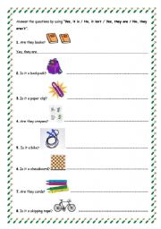 English Worksheet: to be - answers to the questions