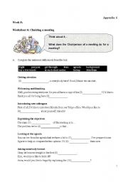 English worksheet: How to chair a meeting