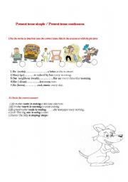 English worksheet: Present simple/present continuous