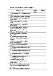 English Worksheet: holocost
