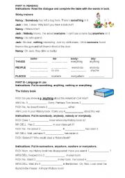 English Worksheet: Indefinite pronouns