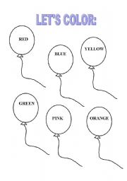 English worksheet: Lets color!