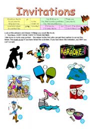 English Worksheet: Invitations - Pairwork