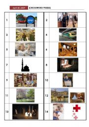 English Worksheet: Crossword puzzle for places 