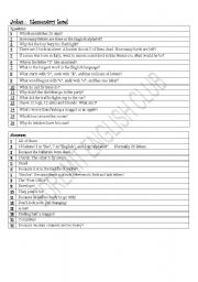 English Worksheet: jokes