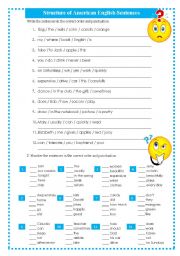 English Worksheet: STRUCTURE EXERCISES