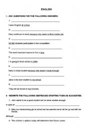 English worksheet: Revision