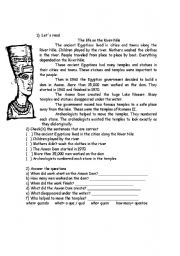 English Worksheet: the life in the Nile 