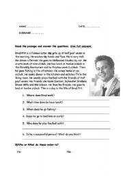 English Worksheet: reading