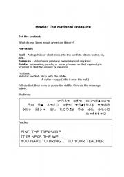 English Worksheet: Movie- The National Treasure