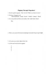 English Worksheet: Flipping Through Magazines