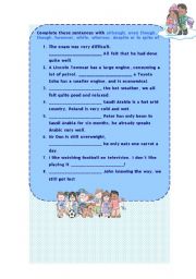 English Worksheet: CONJUNCTIONS EXERCISES