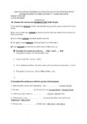 English Worksheet: an exam for 8th grade students