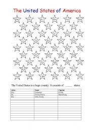 English worksheet: The United States of America