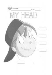 English worksheet: My Head