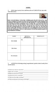 English Worksheet: Personal profile