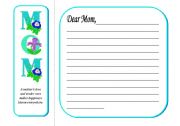 English Worksheet: Mothers Day Letter Activity with Bookmark